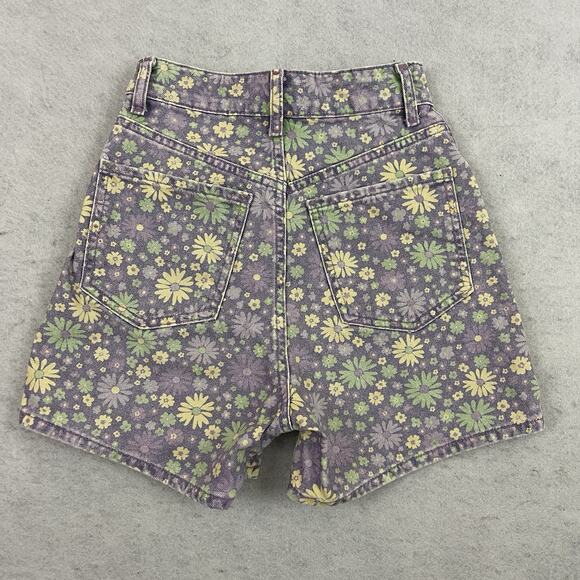 ZARA EU 32 US 0 Floral Daisy Denim Shorts High Rise Retro Summer Vibe - Picture 4 of 10